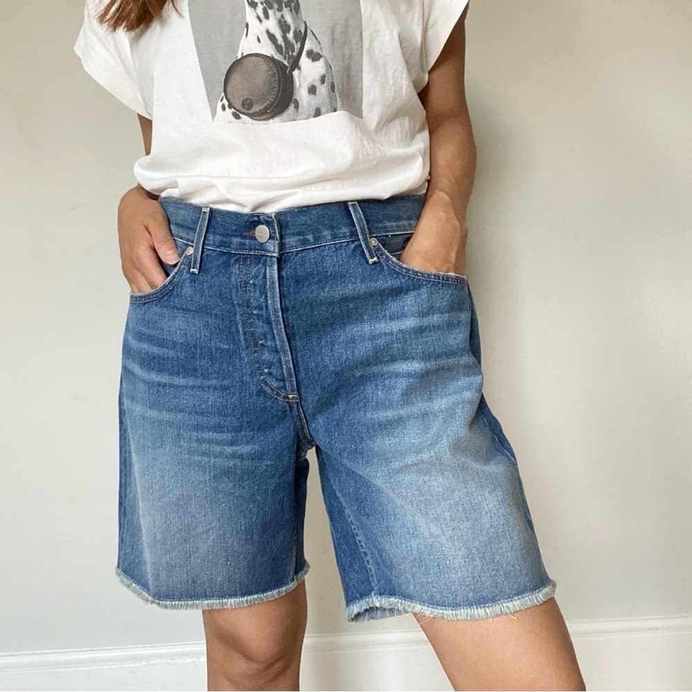 Sundry heart embroidered denim shorts